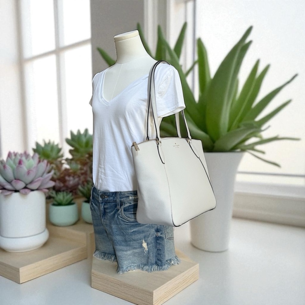 NWT Kate Spade NY Pebbled Leather Ivory Monica Tote! COA! - Picture 12 of 12